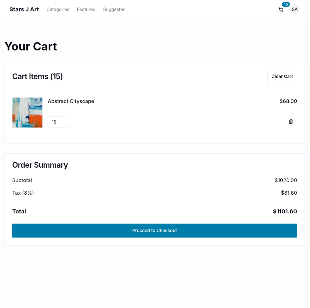 Screenshot of StarsJArt Construction
