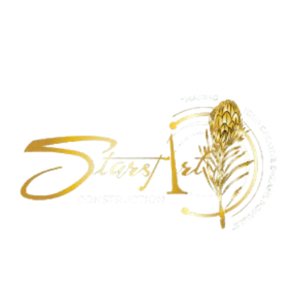 A modern construction company website on a laptop.